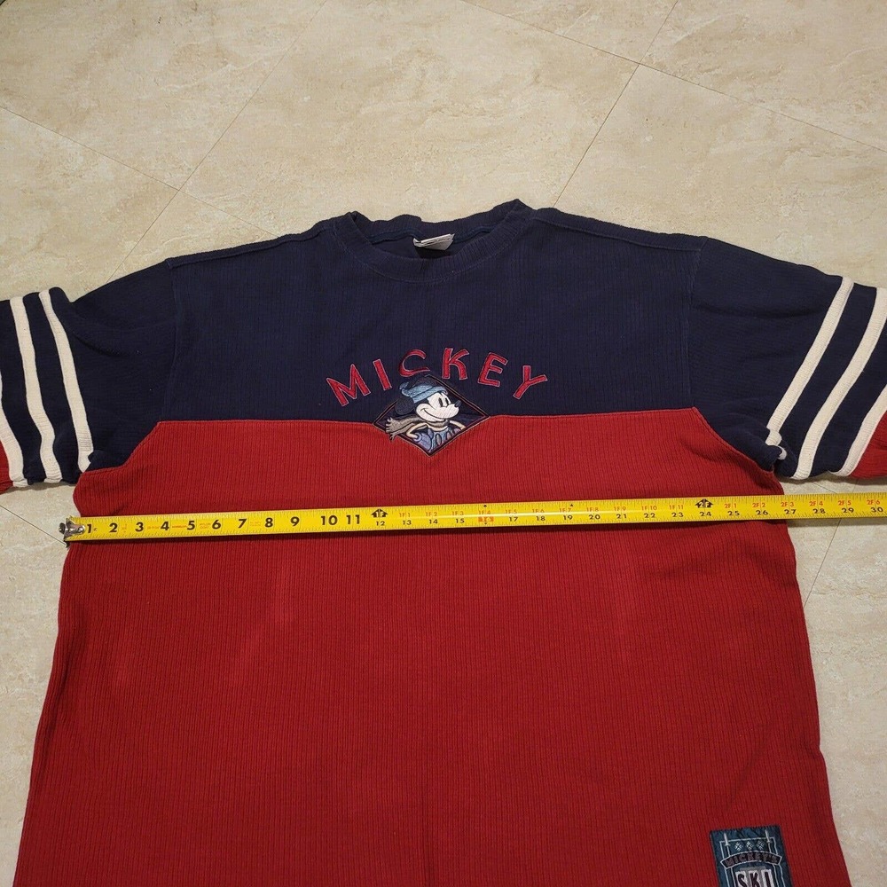 VTG Disney Store Mens L Large Mickey Mouse Ski‎ Lodge Embroidered Sweater - Picture 9 of 14